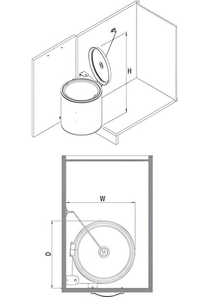 10L Paslanmaz Çelik Dolap Içi Kapaklı Çöp Kovası, Pratik ve Monte Edilebilir fiyatları