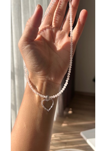 Pembe Kuvars 925 Ayar Kolye fiyatları