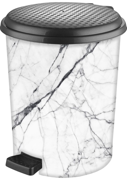 Şık Desenli 6 Litre Çöp Kovası, Beyaz Renkli, Pratik ve Dayanıklı Tasarım fiyatları