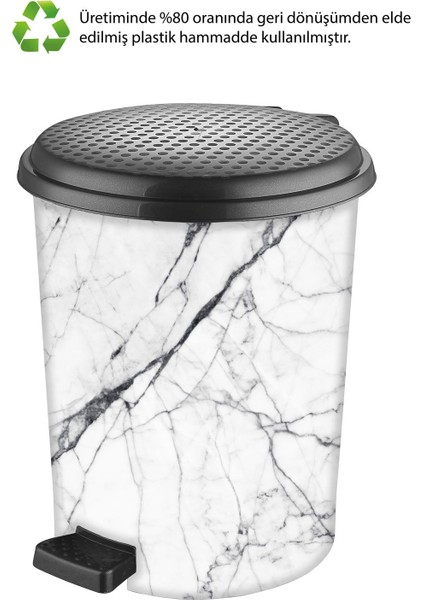 Şık Desenli 6 Litre Çöp Kovası, Beyaz Renkli, Pratik ve Dayanıklı Tasarım modelleri