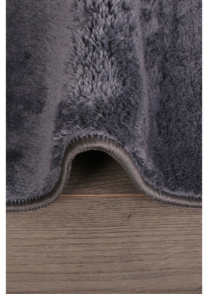 Antrasit Büyük Boy Banyo Halısı ve Paspası Seti, Kaymaz Tabanlı, 2'li modelleri