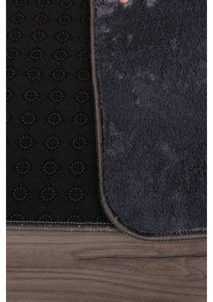 Antrasit Büyük Boy Banyo Halısı ve Paspası Seti, Kaymaz Tabanlı, 2'li fırsatları