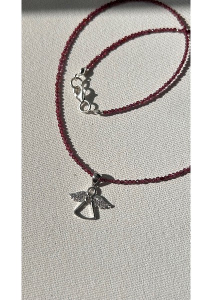 925 Ayar Gümüş Granat (Laltaşı) Kolye