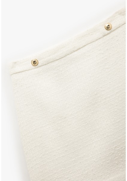 Metal Aksesuarlı A Kesim Yüksek Bel Tüvit Mini Etek indirimleri