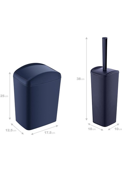 Lacivert Soft Çöp Kovası ve Wc Fırçası Takımı, Şık ve Kullanışlı Set fiyatları