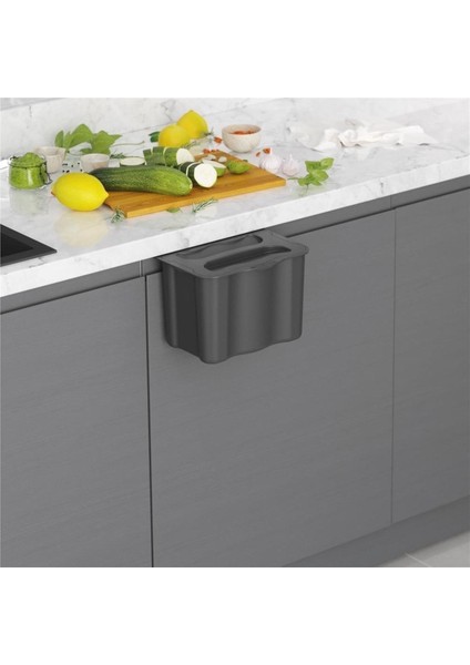 Askılı 5 Lt Çöp Kovası, Antrasit Renk, Pratik ve Şık Tasarım