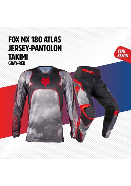 Gri Kırmızı Jersey Pantolon Takımı