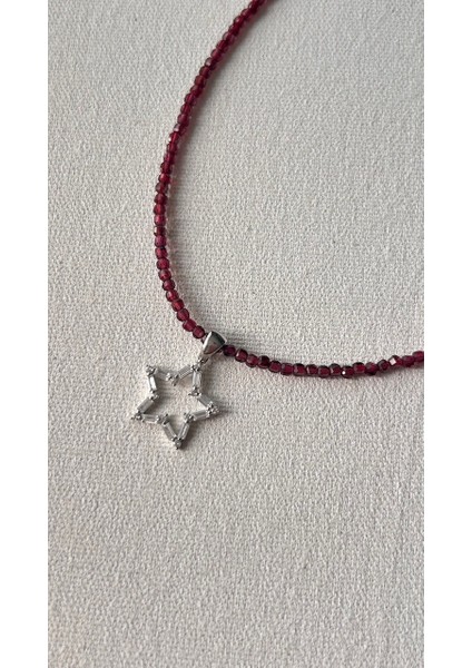 Granat (Laltaşı) 925 Ayar Gümüş Kolye