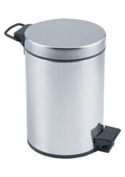 Şık 3 Lt Pedallı Çöp Kovası, Krom Metalik Tasarım