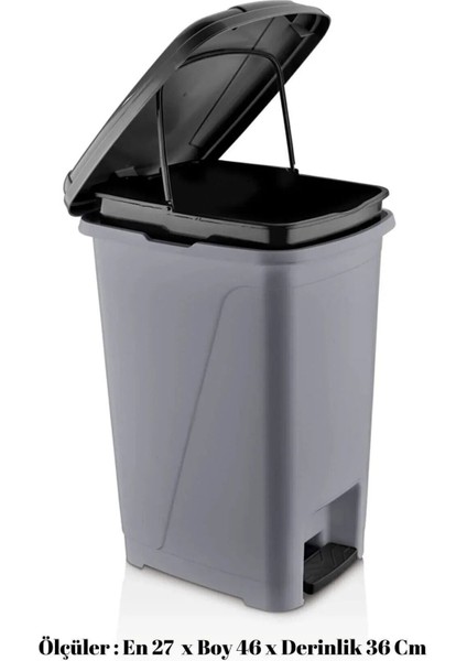 25 Litre Iç Kovalı Slim Pedallı Modern Çöp Kovası Gri fiyatları