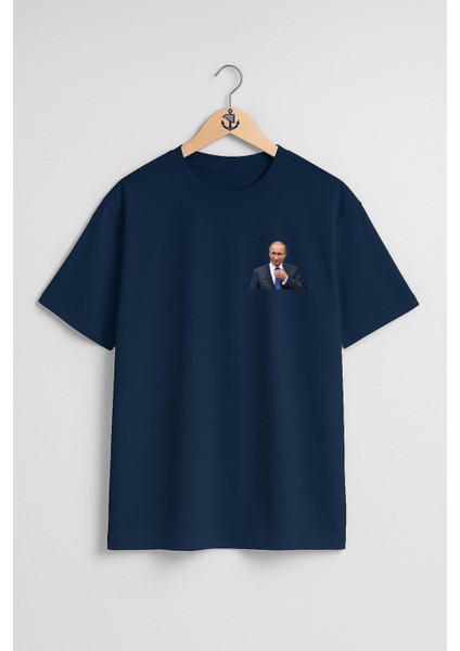 Oversize Vladimir Putin Cep Tasarımlı Unisex T-Shirt