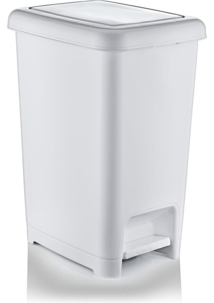 15 Lt Slim Pedallı Çöp Kovası, Beyaz, Pratik ve Şık Ev ve Ofis Kullanımı fiyatları