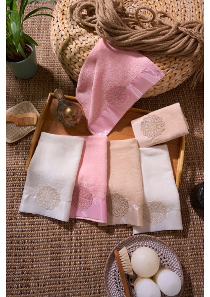 Yumuşak, Kaliteli 6'lı El Havlusu Seti, 30X50, Ekru, Mutfak ve Çeyizlik Kullanım Için fiyatları