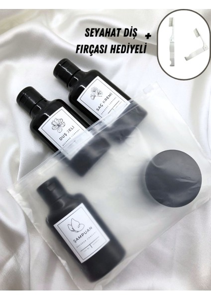 4'lü Seyahat Seti, 100ML Şişe, 50ML Kavanoz, Pompalı ve Fliptop Kapaklı