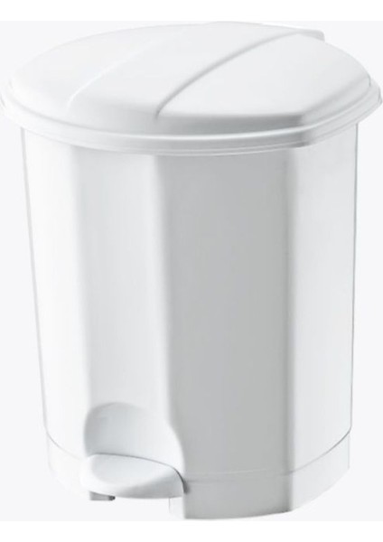 11 Litre Pedallı Plastik Çöp Kovası Beyaz, Pratik ve Hijyenik Kullanım