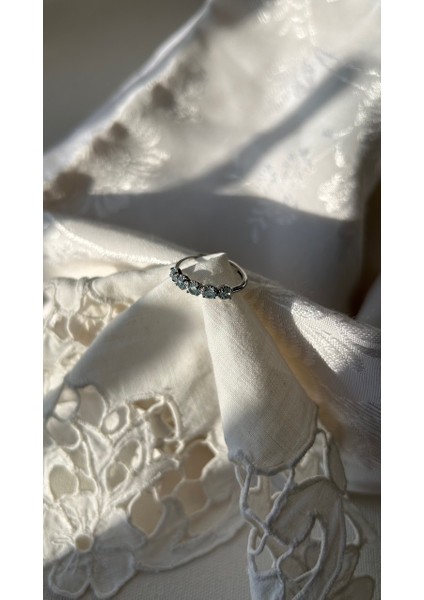 925 Ayar Gümüş Akuamarin Taşlı Yüzük modelleri