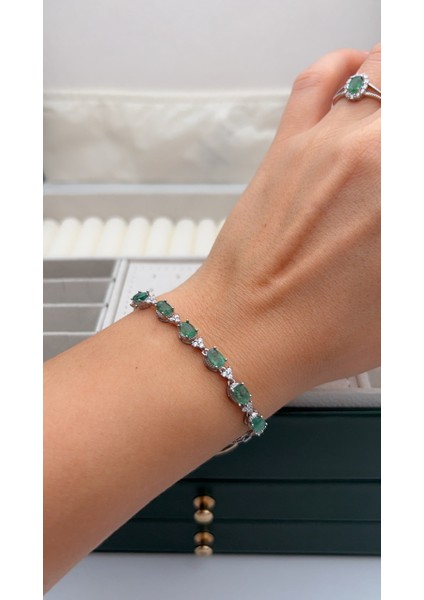 925 Ayar Gümüş Zümrüt Set fiyatları