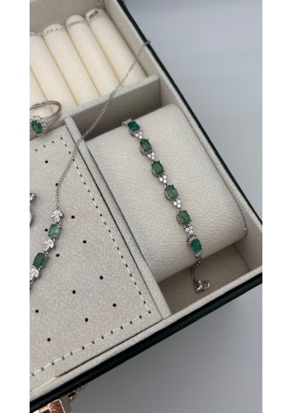 925 Ayar Gümüş Zümrüt Set fırsatları
