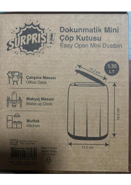 Küçük Otomatik Çöp Kutusu, Şık ve Kullanışlı, Pembe Renkli, Pratik Tasarım indirimleri