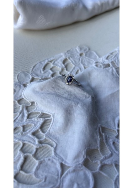 925 Ayar Gümüş Safir Taşlı Yüzük fırsatları