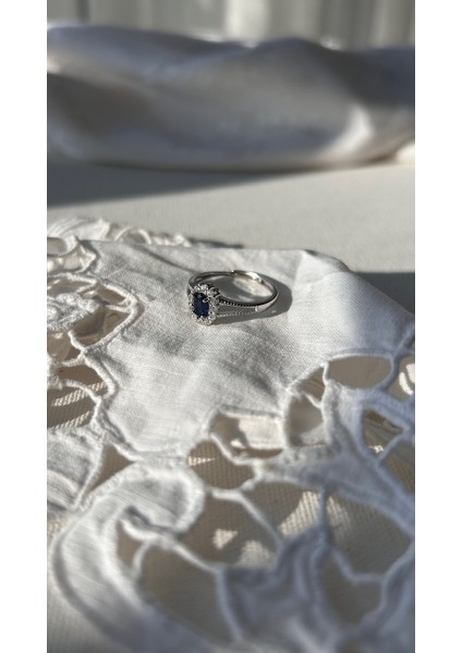 925 Ayar Gümüş Safir Taşlı Yüzük indirimleri