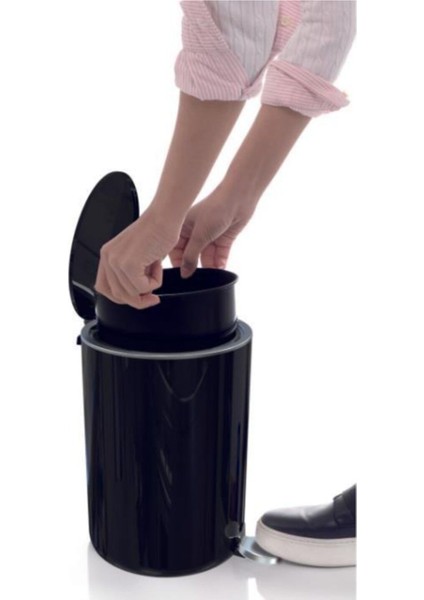 5 Lt Siyah Pedallı Çöp Kovası, Pratik ve Şık Tasarım