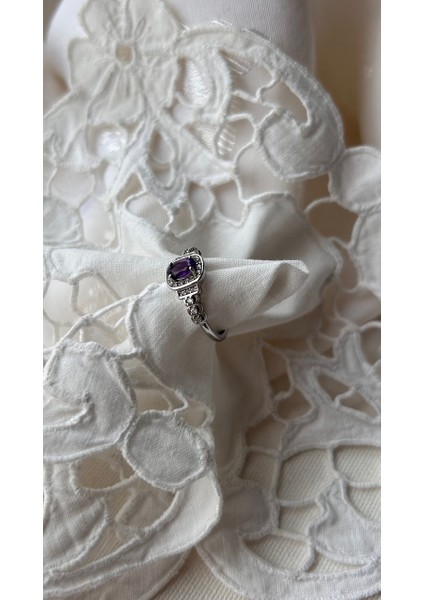 925 Ayar Gümüş Ametist Yüzük