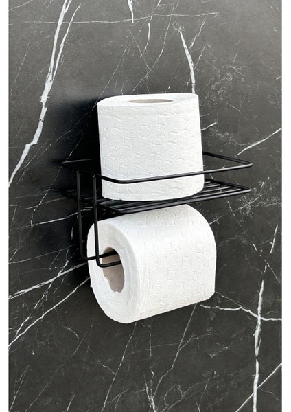 Yapışkanlı Siyah Metal Tuvalet Kağıdı Tutacağı, Modern ve Pratik Tasarım fiyatları