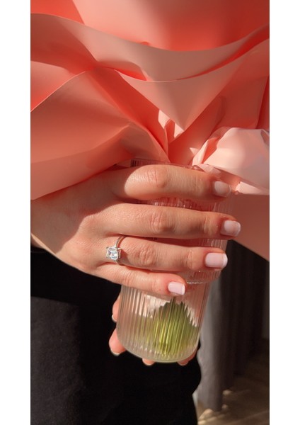 925 Ayar Gümüş Tektaş Yüzük 6 Numara fiyatları