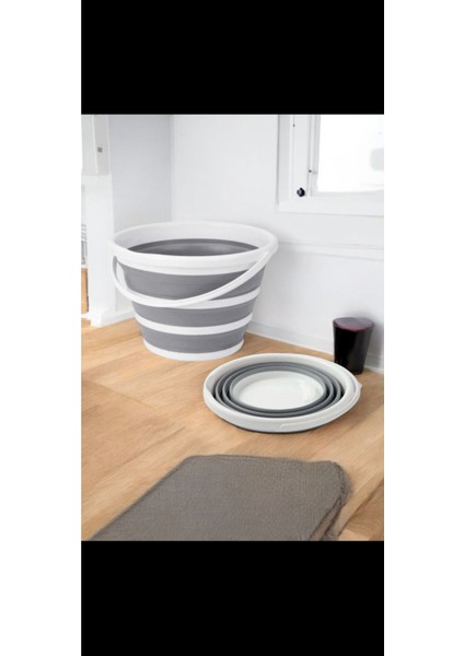 Katlanabilir 12,8 Lt Su Kovası, Pratik ve Hafif, Beyaz Renkli. fırsatları