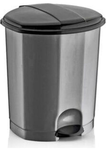 Gri 18 Litre Pedallı Çöp Kovası Dünya Modeli