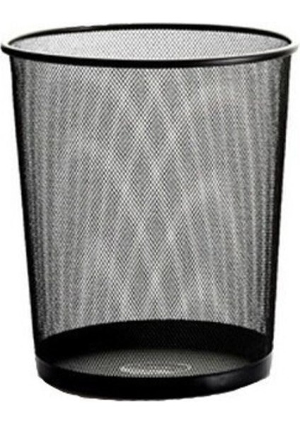 19L Metal Çöp Kovası, Yuvarlak, Perforeli, Siyah, Dayanıklı, Şık Tasarım