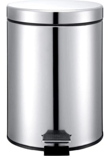 Gri Krom Pedallı 5 Lt Çöp Kovası, Sağlam ve Şık Tasarım