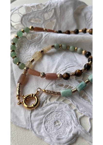 Karışık Doğaltaş Kolye