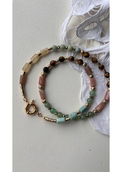 Karışık Doğaltaş Kolye modelleri