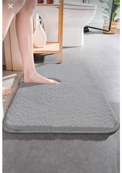 Peluş Banyo Paspası, Kaymaz Taban, Gri, 40X60CM modelleri