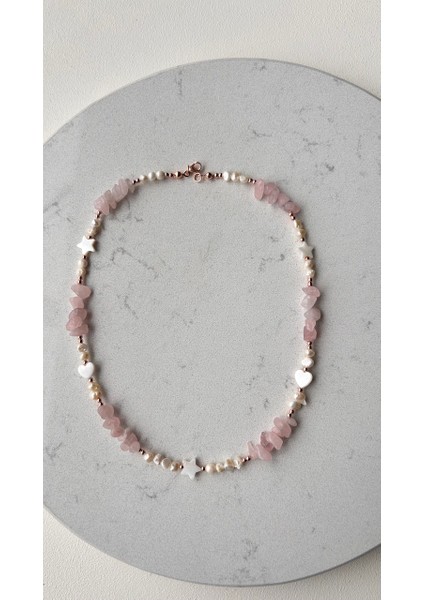 Pembe Kuvars Inci Kolye indirimleri