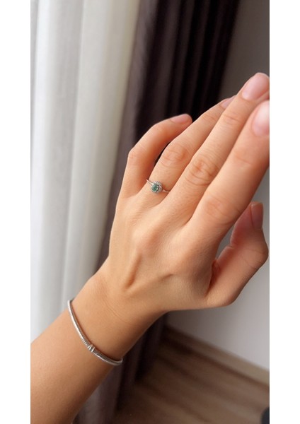 925 Ayar Gümüş Zümrüt Taşlı Yüzük fiyatları