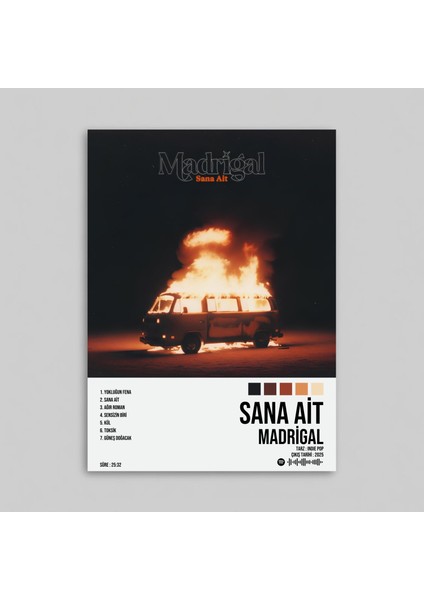 Madrigal - Sana Ait Albüm Spotify Çerçeveli - Çerçevesiz Poster Tablo