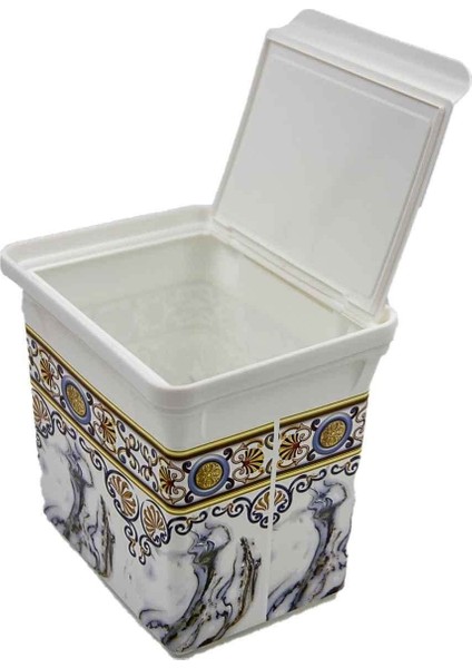 Şık Beyaz 5l Dekoratif Mermer Çöp Kovası fiyatları