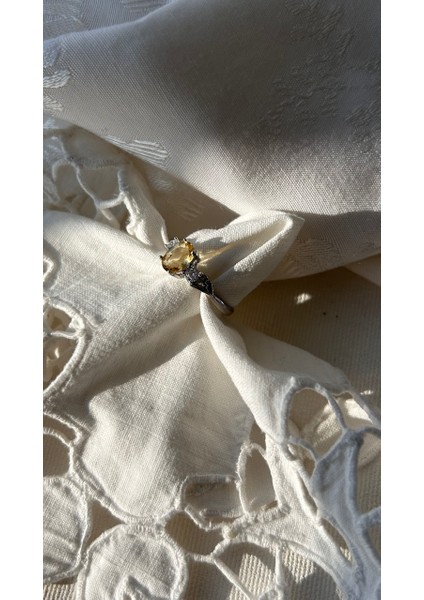 925 Ayar Gümüş Sitrin Taşlı Yüzük fırsatları