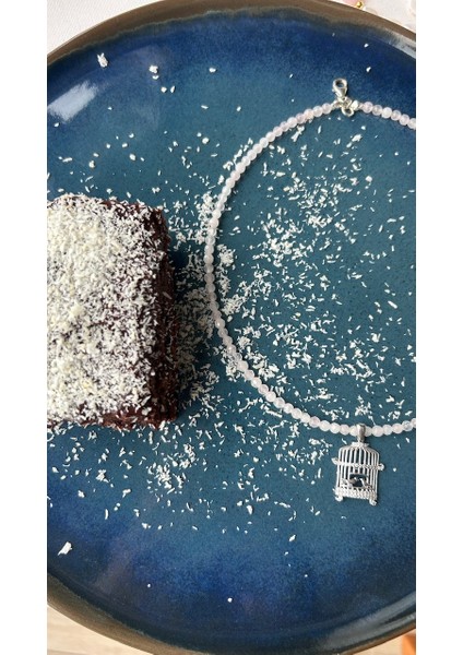 925 Ayar Gümüş Pembe Kuvars Kolye fırsatları