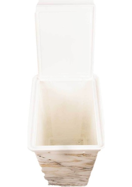 Beyaz 40L Mermer Desenli Plastik Çöp Kovası fırsatları