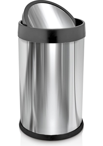 Pratik Krom Kapaklı Çöp Kovası 8 L, Şık ve Kullanışlı Ev Aksesuarı