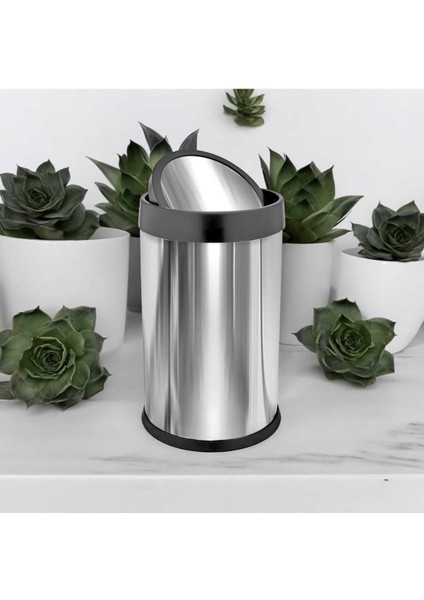Pratik Krom Kapaklı Çöp Kovası 8 L, Şık ve Kullanışlı Ev Aksesuarı fırsatları