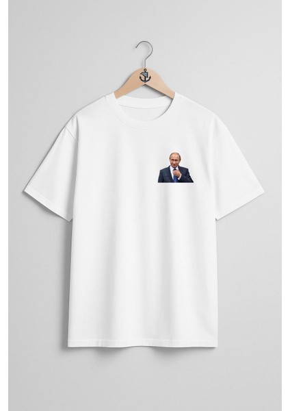 Oversize Vladimir Putin Cep Tasarımlı Unisex T-Shirt