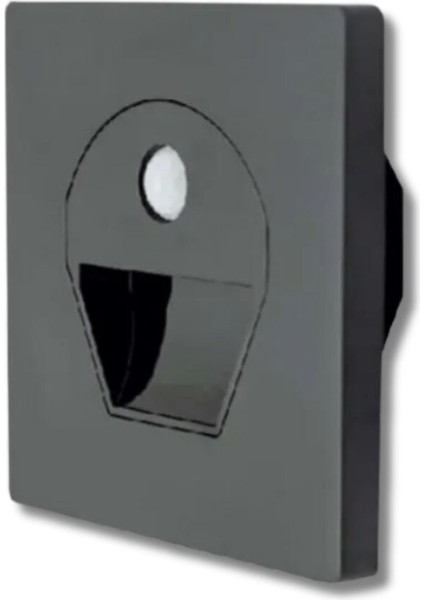 Sensörlü 1W LED Koridor Armatürü Siyah Kasa, Beyaz Işık