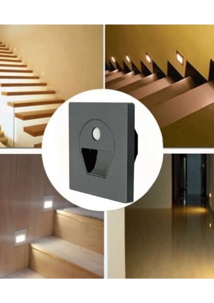 Sensörlü 1W LED Koridor Armatürü Siyah Kasa, Beyaz Işık fiyatları