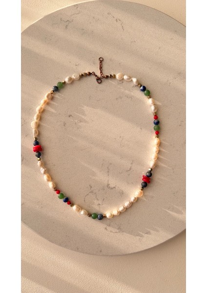 Inci Lapis Lazuli Aventurin Mercan Kolye fiyatları