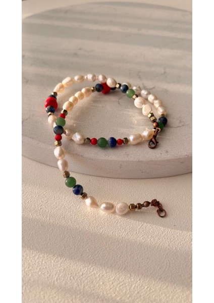 Inci Lapis Lazuli Aventurin Mercan Kolye modelleri